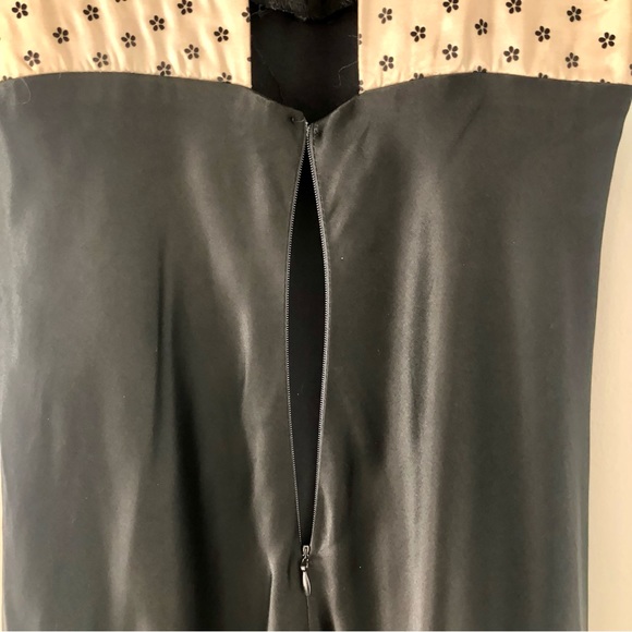 Vintage 90’s Dawn Joy Fashion Satin Bias Cut High Neck Floral Gown Maxi Dress - Picture 9 of 12